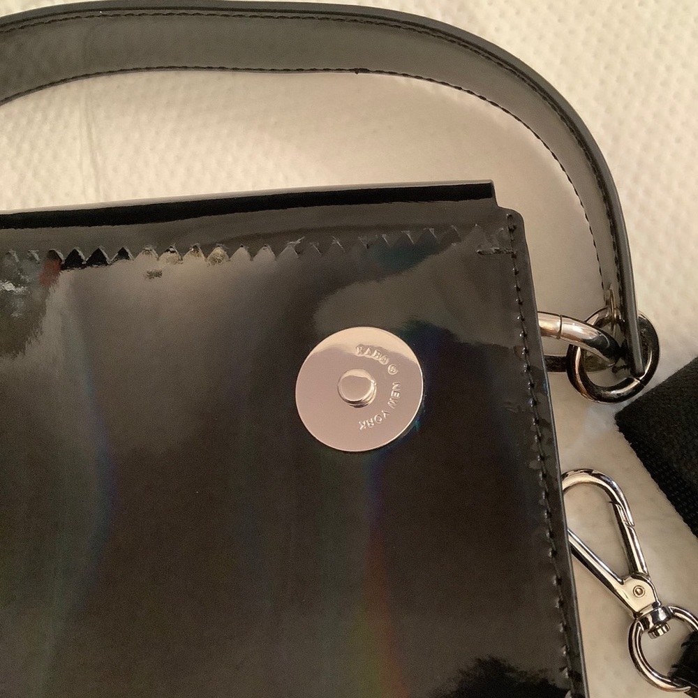 KARA Black Shiny Patent Leather Small Purse Crossbody Bag NWOT - Picture 7 of 13